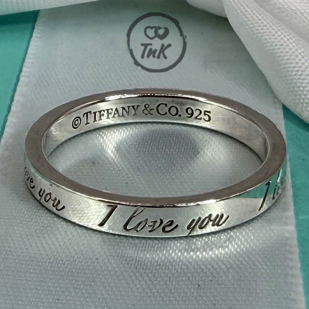 Tiffany Retired Notes "I Love You" Ring - Sterling Silver - Size 6.75 - Picture 15 of 16